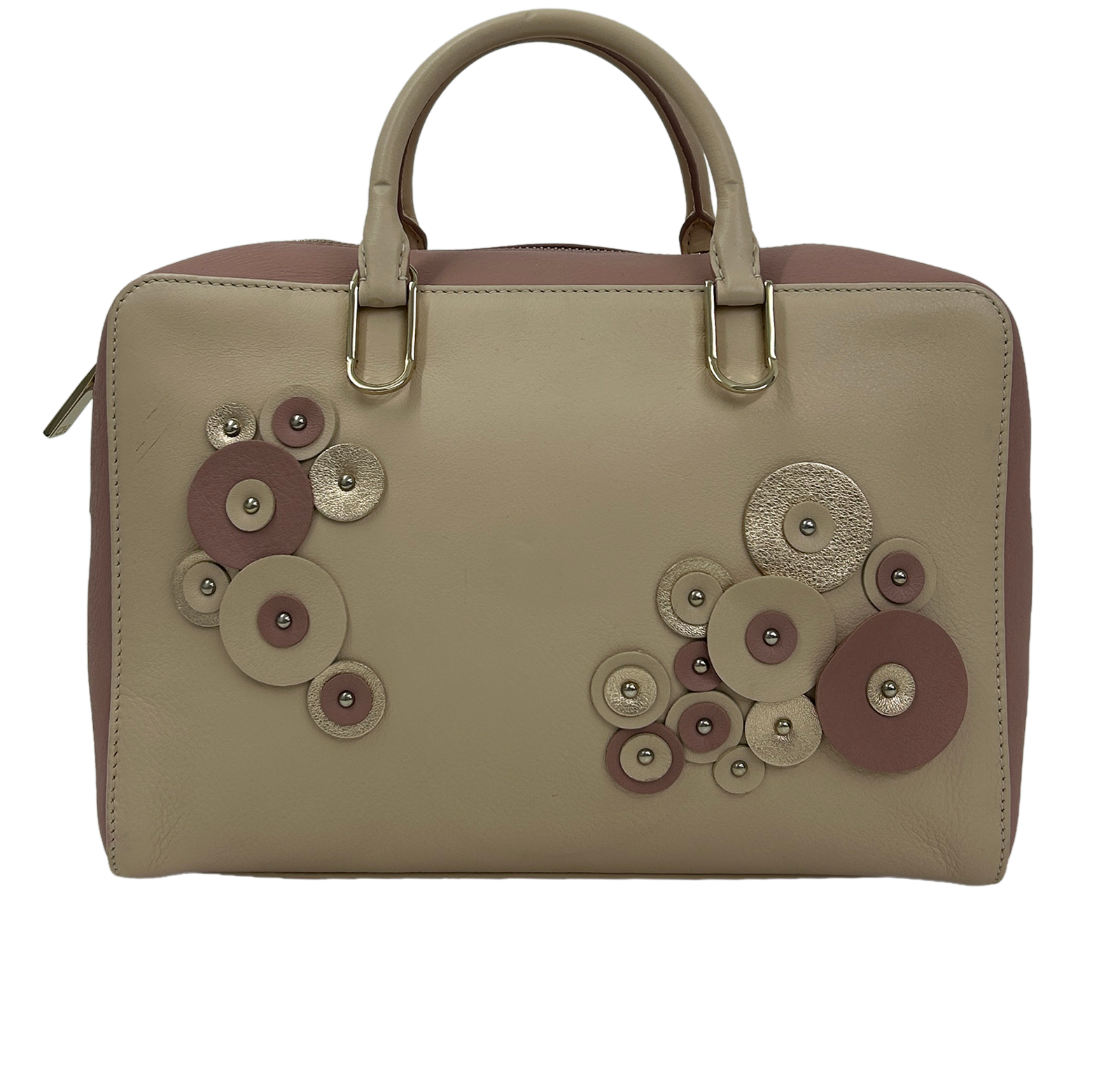 Bolso apliques circulares, 220&euro;, Beige/Rosa, Animal - Piel, Vista trasera
